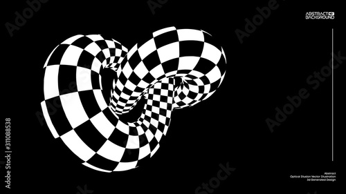 Optical illusion torus knot background.
