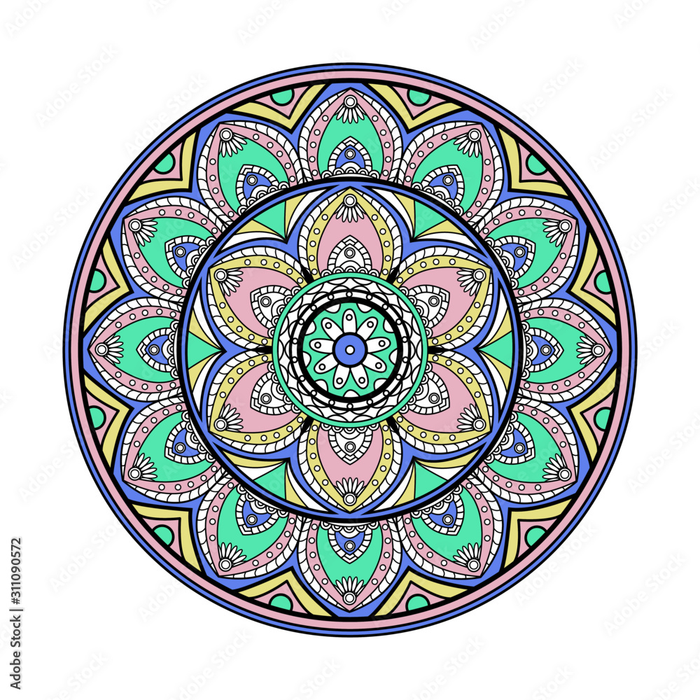 Vector illustrator of a colored mandala