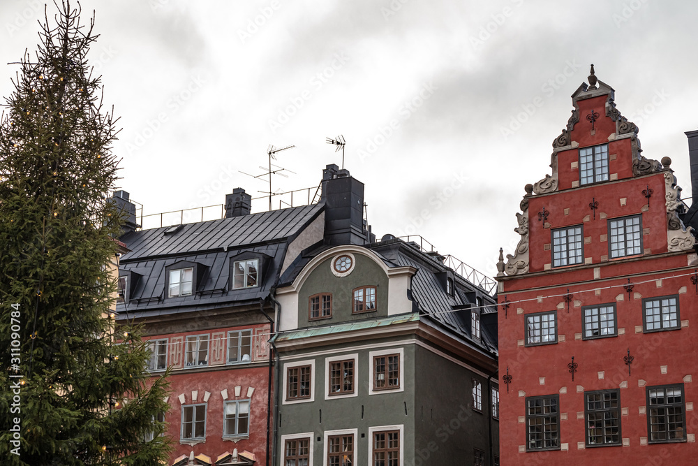 Ancient buildings of Europe. Stockholm Old Town