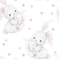 Crédence de cuisine Lapin patrons Seamless pattern with forest animals bunnies  © Евгения Прусакова