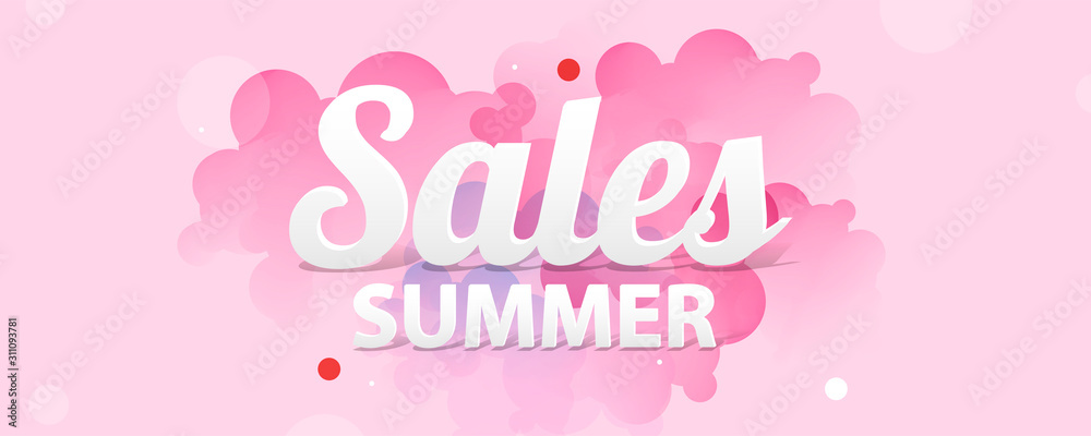 Pastel pink background on summer time sale summer holiday vector Illustration lines graphic design