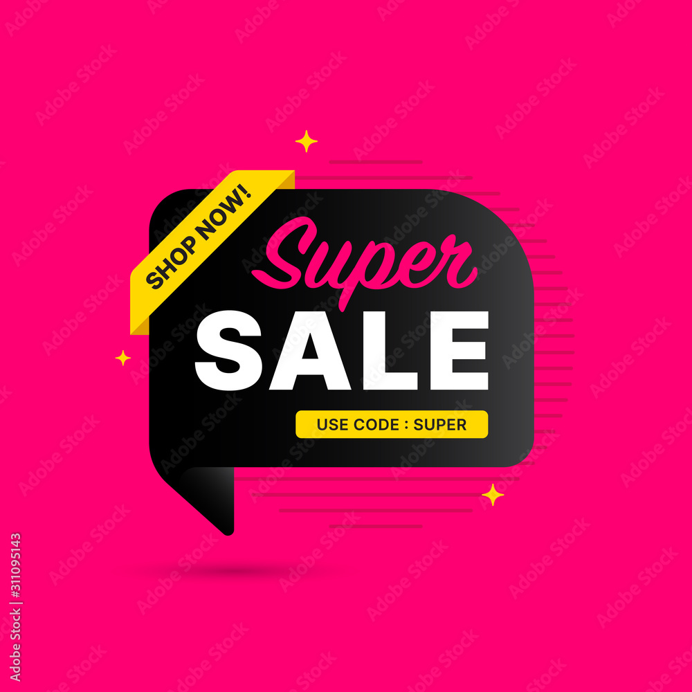 Fototapeta premium Super deal Sale banner template design, Big sale special offer. end of season special offer banner. abstract promotion graphic element. vector illustration.