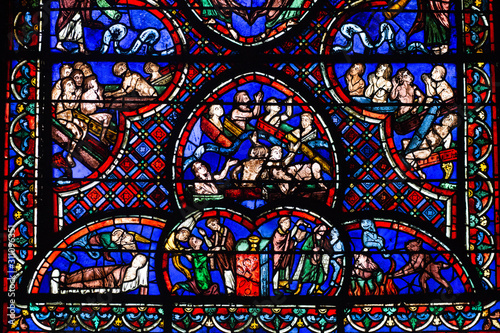 Bourges cathedral stained glass  the Last Judgement Window