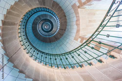 Tela High lighthouse stairs, vierge island, brittany,france