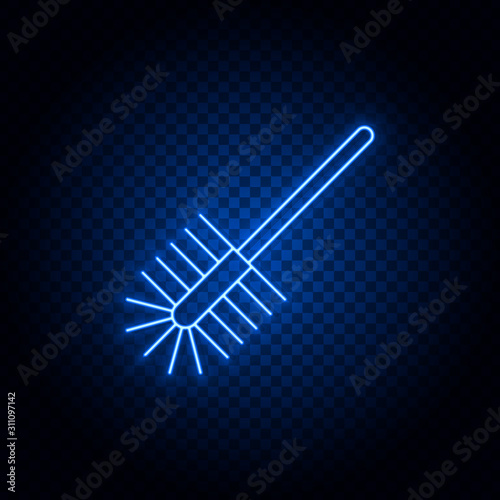 bathroom cleaner neon icon. Blue neon vector icon