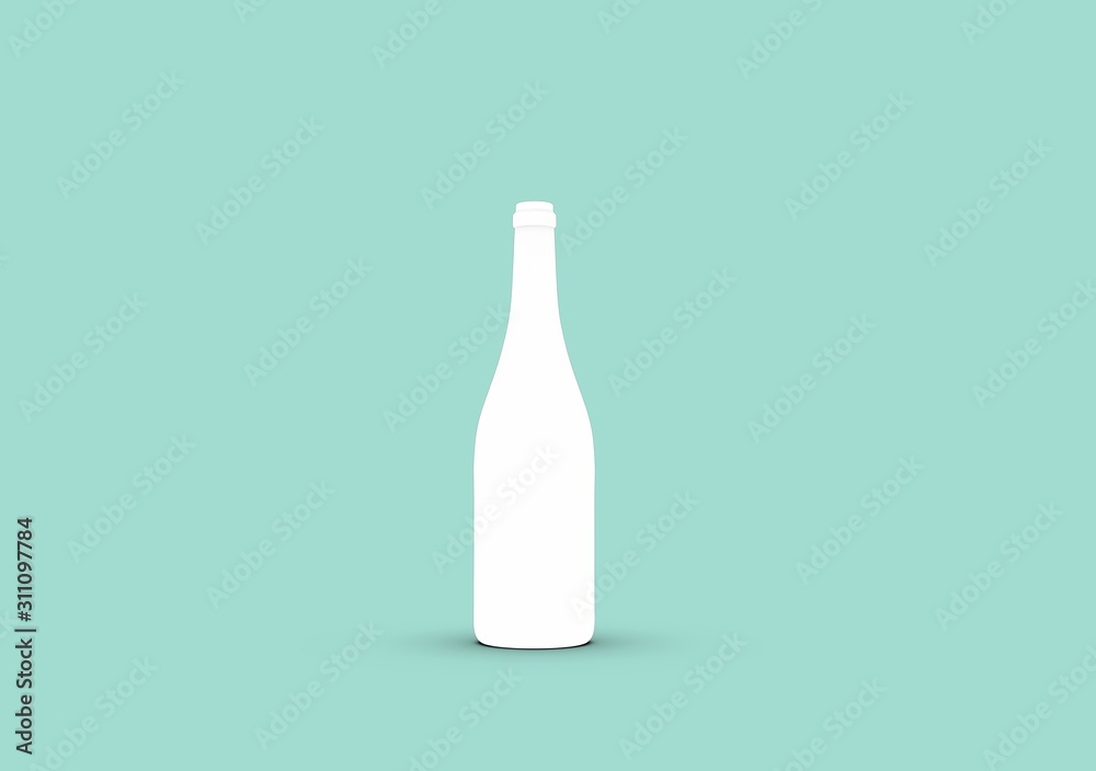 Decoration Bottle on Aqua Background, 3D Rendering Decoration Bottle on Aqua Background, 3D Rendering