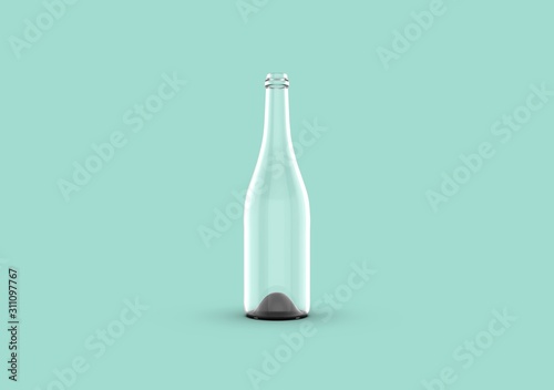 Decoration Bottle on Aqua Background, 3D Rendering