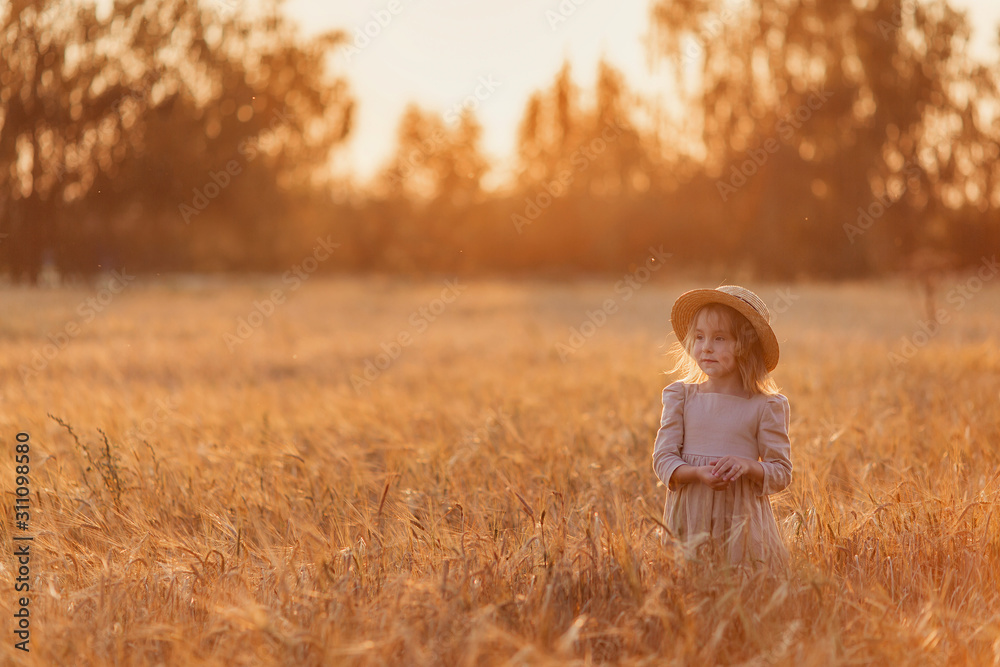 beautiful girl child blonde blue eyes sunset beige sun field wheat smile portrait hat straw linen toddler childhood natural ecological village Russia Ukraine Belarus health banner place for text beautiful girl child blonde blue eyes sunset beige sun field wheat smile portrait hat straw linen toddler childhood natural ecological village Russia Ukraine Belarus health banner place for text