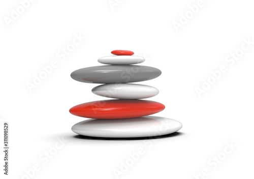 Yoga Stone on Isolated White Background  3D Rendering