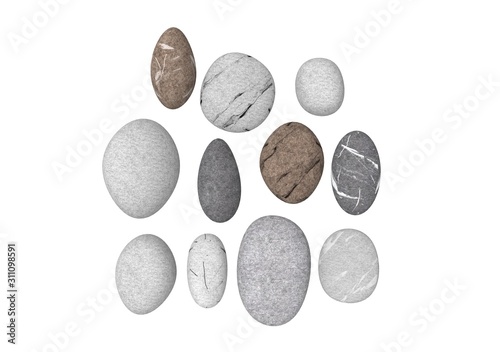 Yoga Stone on Isolated White Background, 3D Rendering