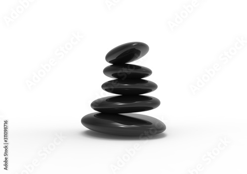 Yoga Stone on Isolated White Background, 3D Rendering