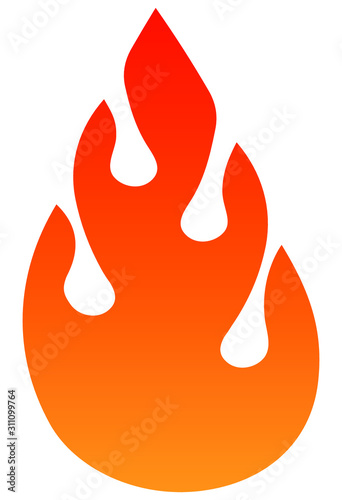Simple fire vector design template. Can be used for logo, emblem or icon.