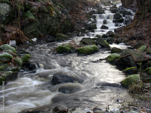 Photography waterfall in forest, sweden, sverige, nacka, stockholm