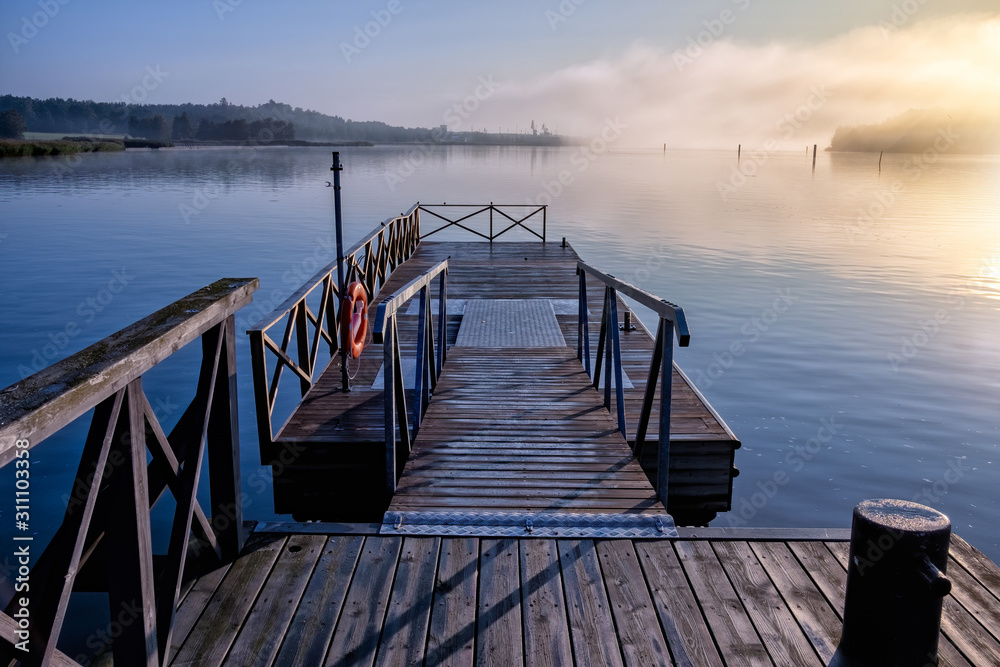 Naklejka premium Early morning on a beautiful summer day, Turku, Finland.