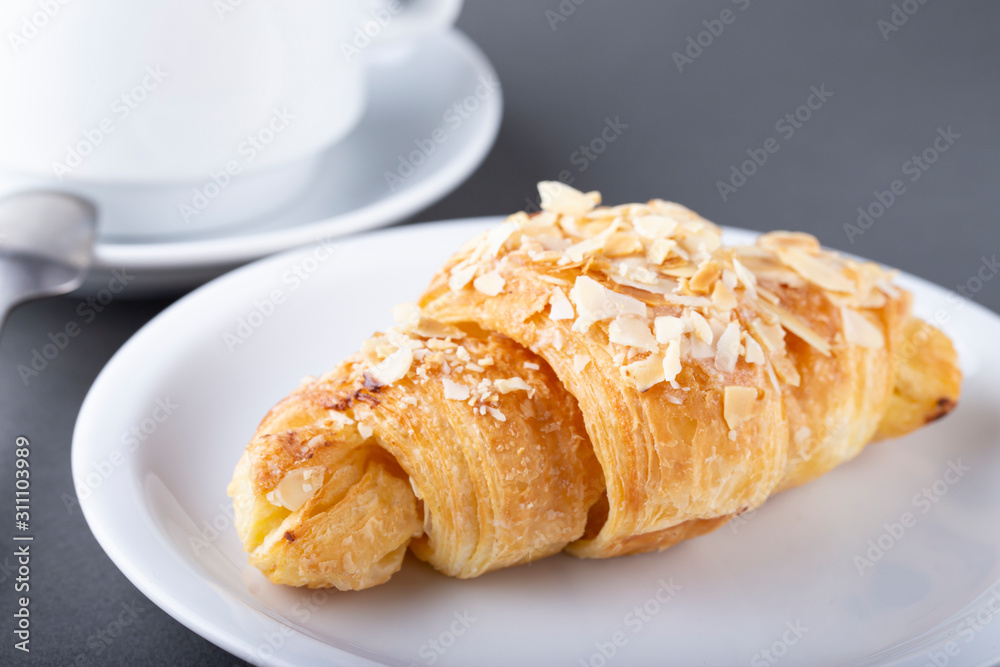 fresh croissant in a plate
