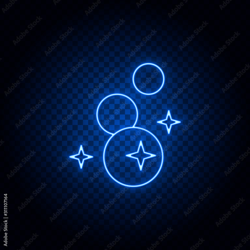bobble, detergent, brilliance neon icon. Blue neon vector icon bobble, detergent, brilliance neon icon. Blue neon vector icon