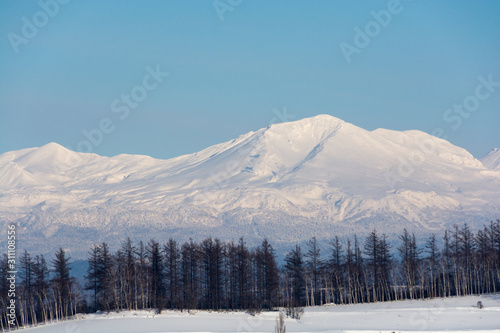 冬山と青空　大雪山