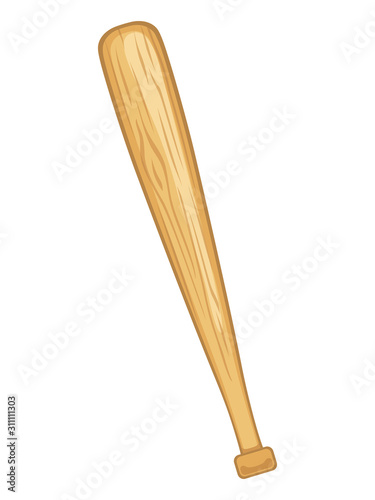 Baseball bat on white background
