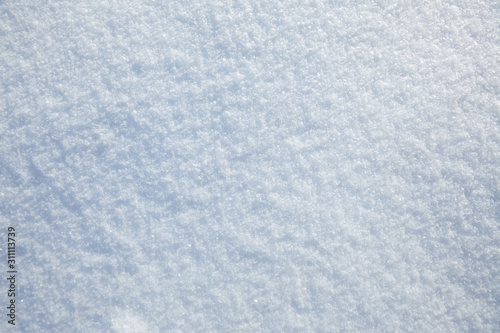 Snow texture, winter background, clean surface, top view