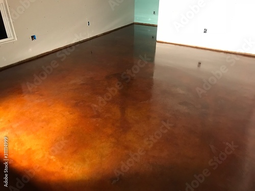 Brown Acid Stained Interior Concrete