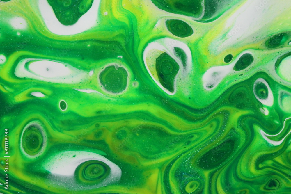 Layers of neon green, yellow, and white blend and swirl in this abstract background. Layers of neon green, yellow, and white blend and swirl in this abstract background.