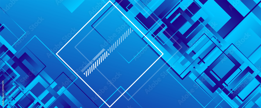 Fototapeta premium Abstract background with simple square or rectangle geometrical shapes. Geometric template with fluid gradients. Line design, technology concept. Vector Illustration For Wallpaper, Banner Background
