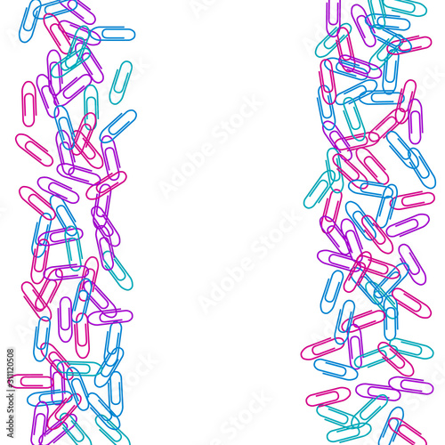 Stationary paperclips isolated on white background