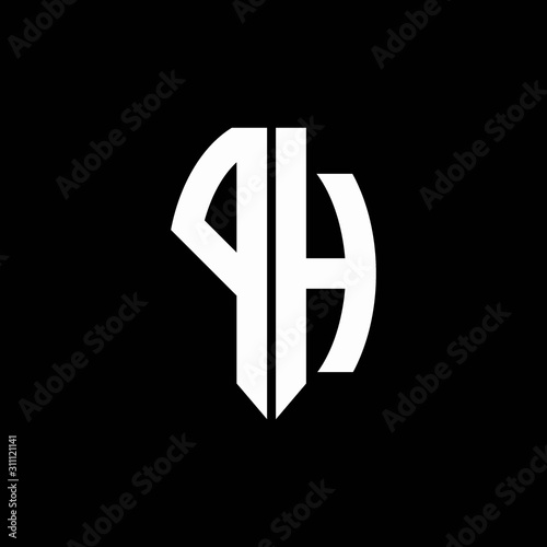 PH logo monogram designs template isolated on black background