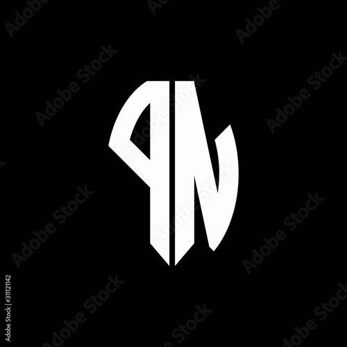 PN logo monogram designs template isolated on black background