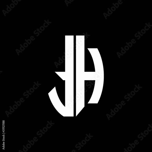 TH logo monogram designs template isolated on black background