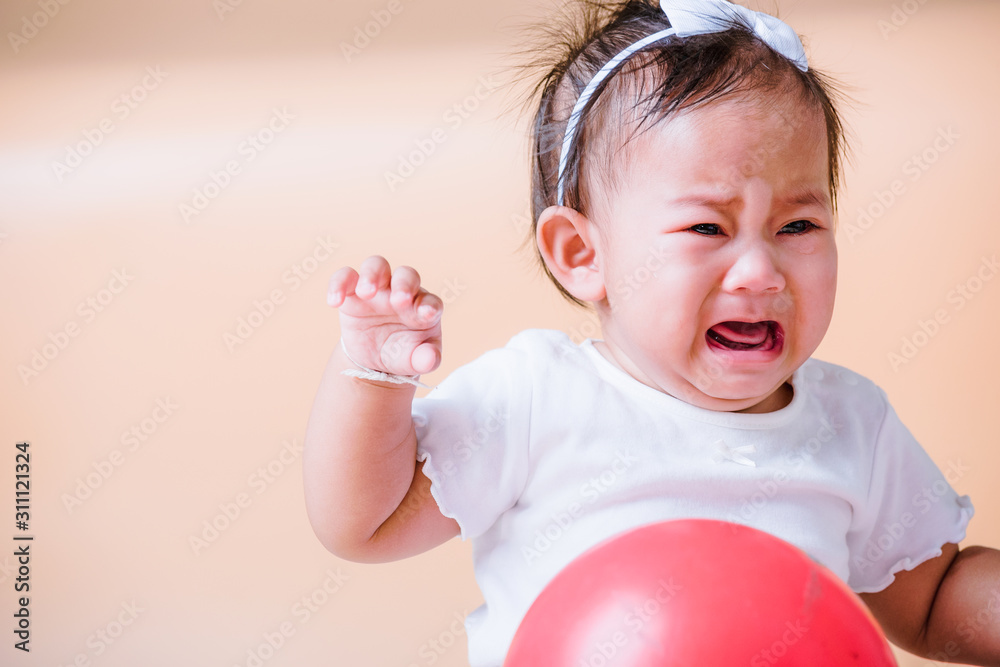 Asian child baby sad cry