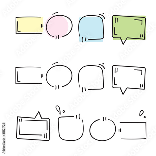 hand drawn Texting boxes. Quote text design info boxes quotation bubble blog quotes symbols. Speech citation balloons, remark frame vector set