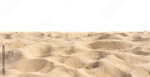 Beach sand texture di-cut isolated on white.