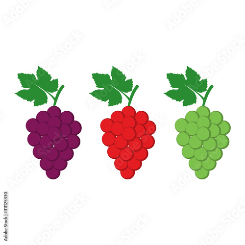 Grape Vector Flat Design Illustration