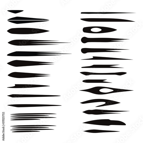 Set vector art brush for illustrations isolated on white background. Brushes included in palette
