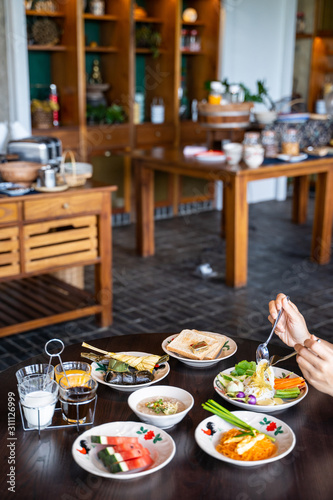 breakfast with thai local food