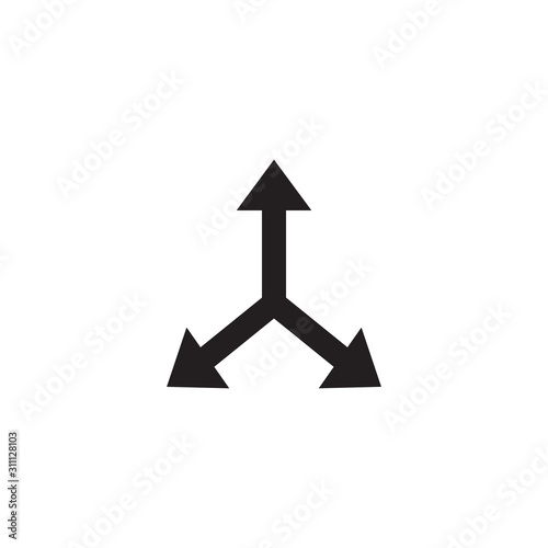 Arrow way path icon logo design vector template