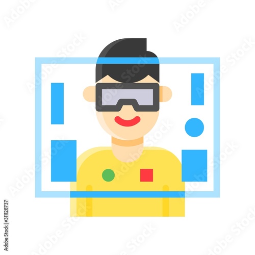 Virtual reality, Future technology flat design icon