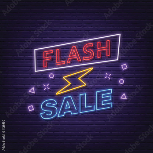flash sale neon signboard