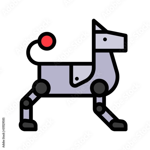 Robot dog vector, Robotics related filled design icon