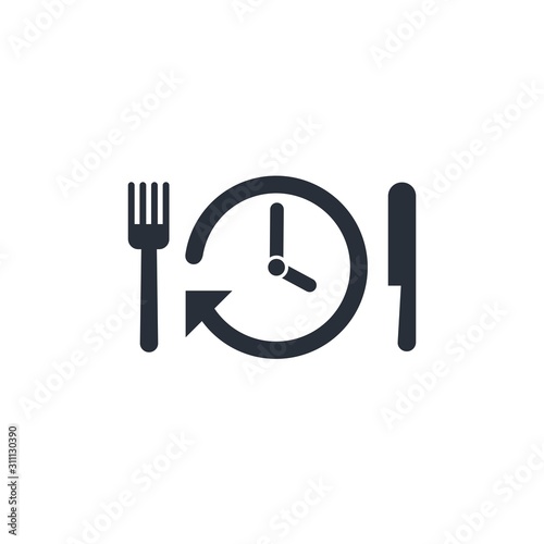 Food schedule sign. Vector icon on a white background.
