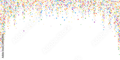 Festive confetti. Celebration stars. Rainbow brigh