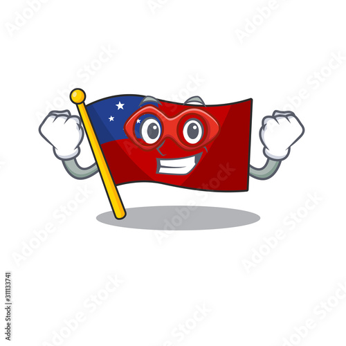 A picture of flag samoa Scroll dressed as a Super hero