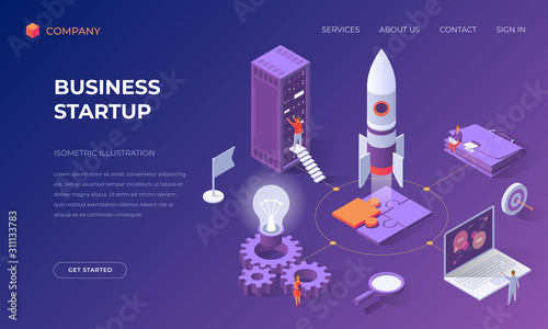 Landing page for business startup