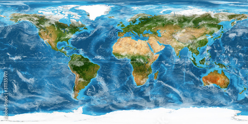 XXL size physical world map illustration. Primary source  elements of this image furnished by NASA. Extra large big map with highest detail avalable. 350 Mega Pixels resolution.