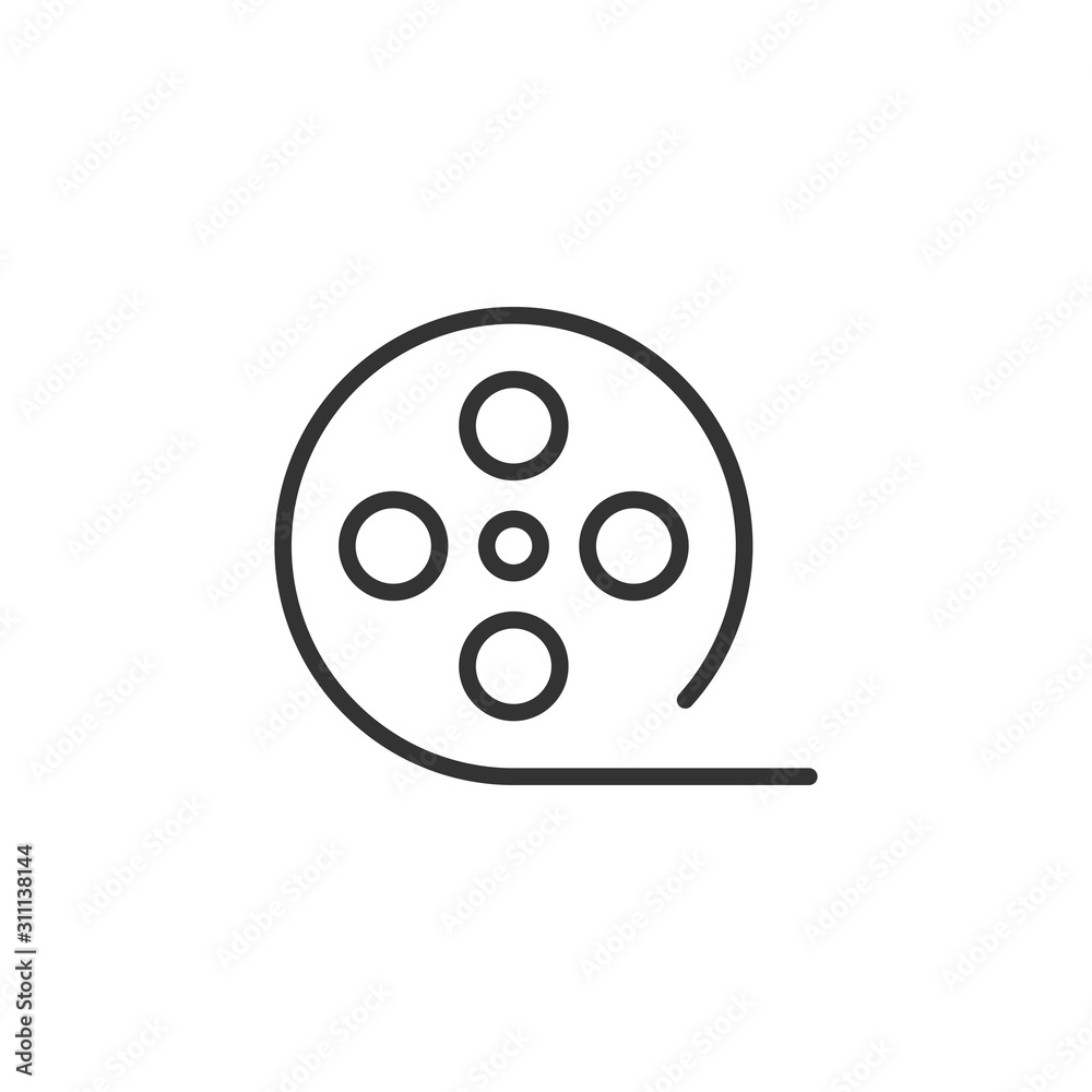 Film icon in flat style. Movie vector illustration on white isolated background. Video business concept. Film icon in flat style. Movie vector illustration on white isolated background. Video business concept.