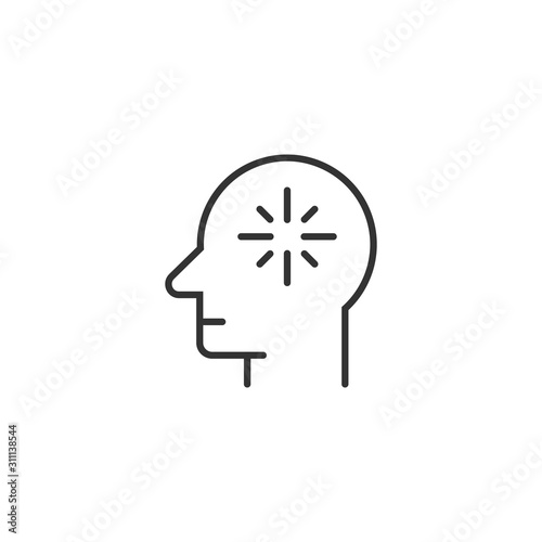 Mind awareness icon in flat style. Idea human vector illustration on white isolated background. Customer brain business concept.
