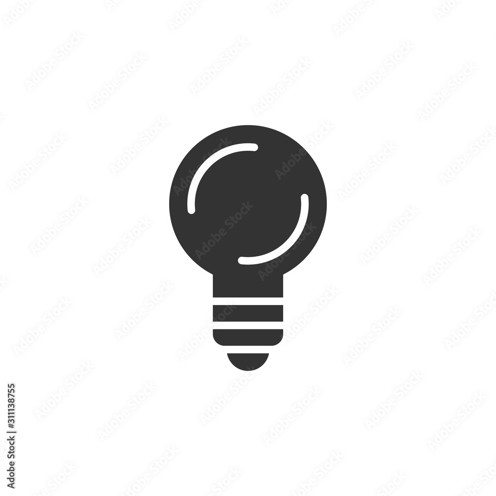 Light bulb icon in flat style. Lightbulb vector illustration on white isolated background. Lamp idea business concept. Light bulb icon in flat style. Lightbulb vector illustration on white isolated background. Lamp idea business concept.