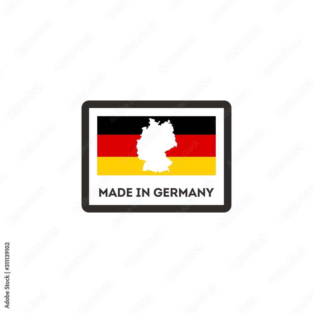 Fototapeta premium Design logo made in Germany. German map German flag