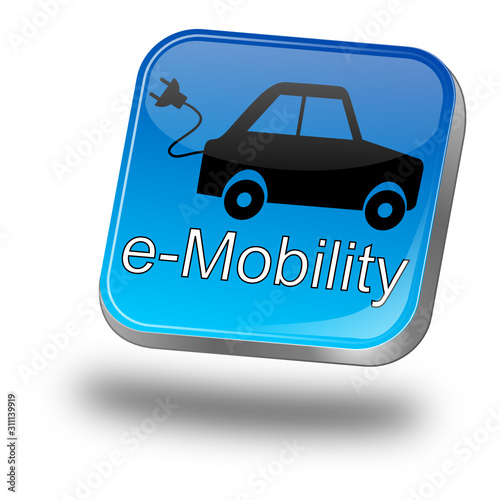 e-Mobility Button - 3D illustration